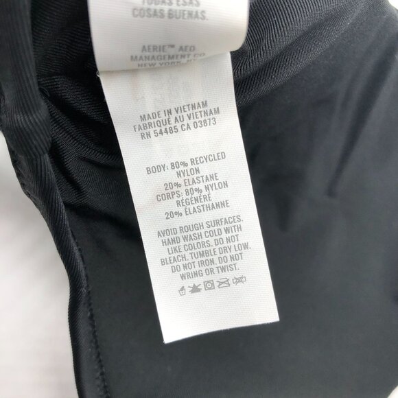 Aerie Real Good Scoop Bikini Top Black V Neck Removable Cups XL - Picture 4 of 4